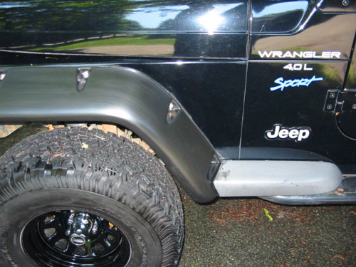 Faded fender flares jeep